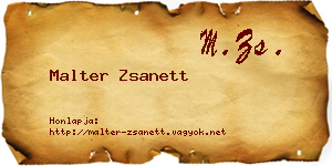 Malter Zsanett névjegykártya